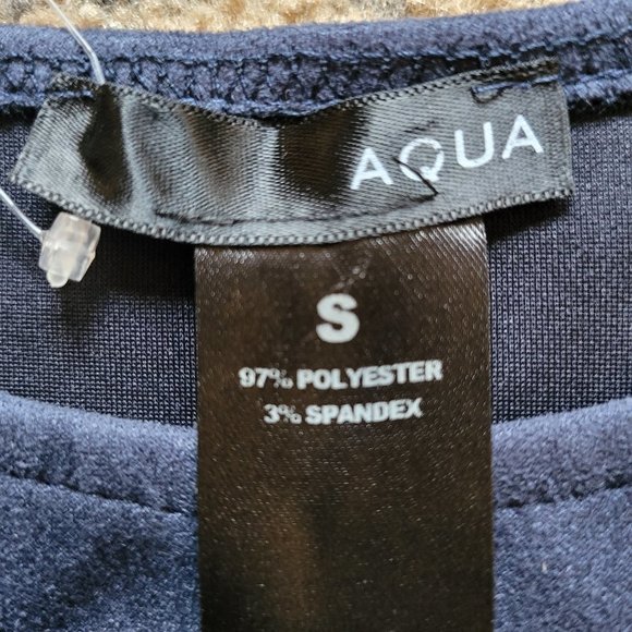 Aqua Crop Top Women's Size Small Velvety Blue Short Sleeve Soft Stretch - Picture 8 of 9